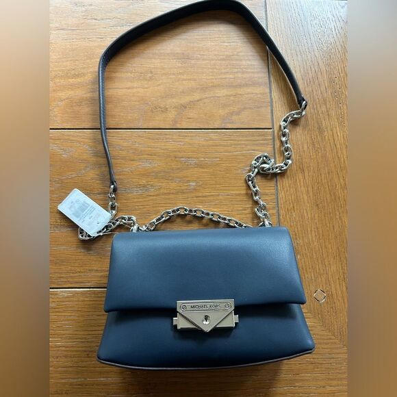 Michael Kors Navy Crossbody/Shoulder Bag with Silver/Metal. New with tags. - Picture 3 of 9
